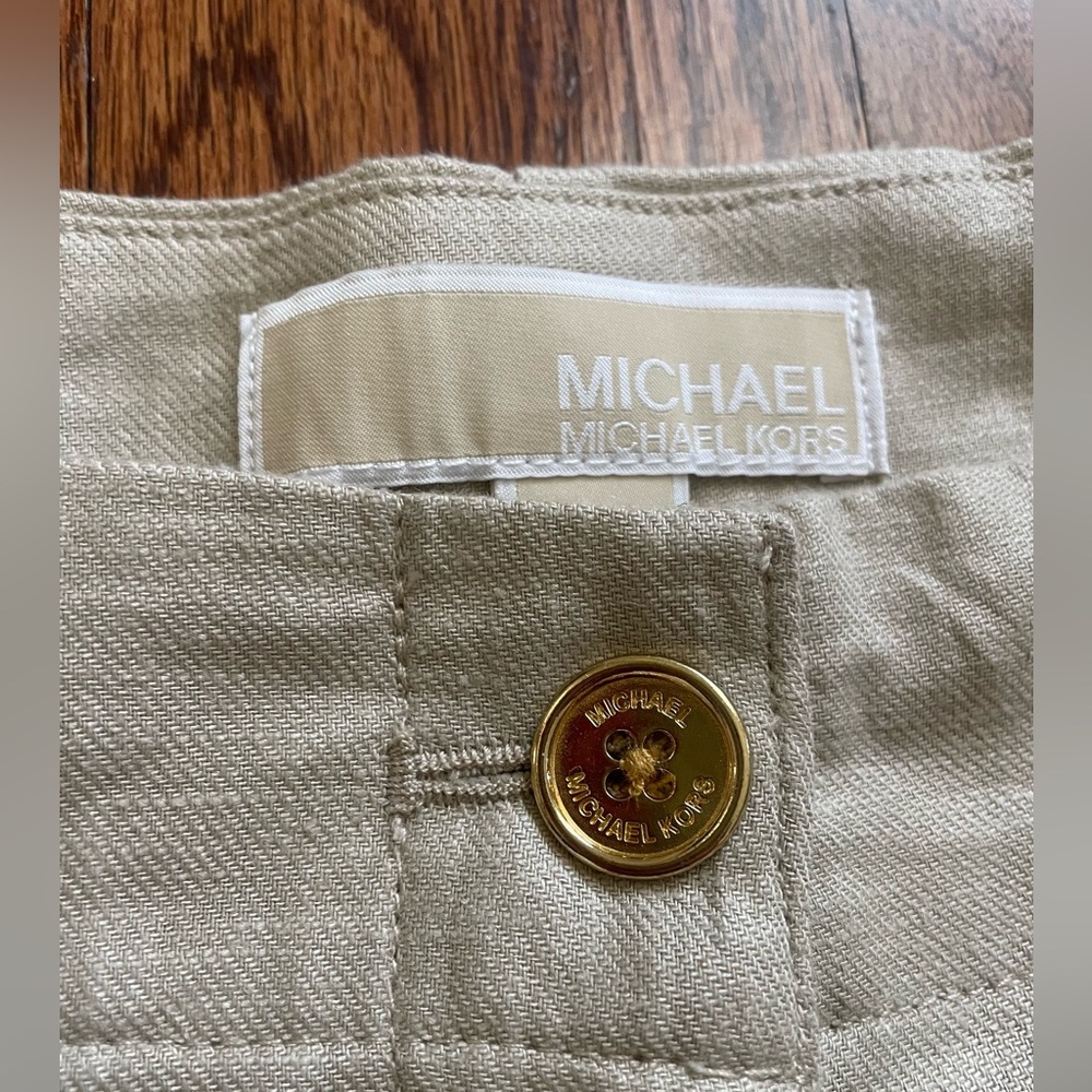 Michael kors wide leg high waist pants size 24W beige NEW - Picture 6 of 8